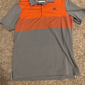 Adidas Men's Gray and Orange golf Shirt